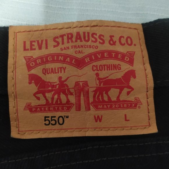 Like new Levi’s Men 550 Black Denim Jeans Size 50 waist by 30 - Picture 7 of 13